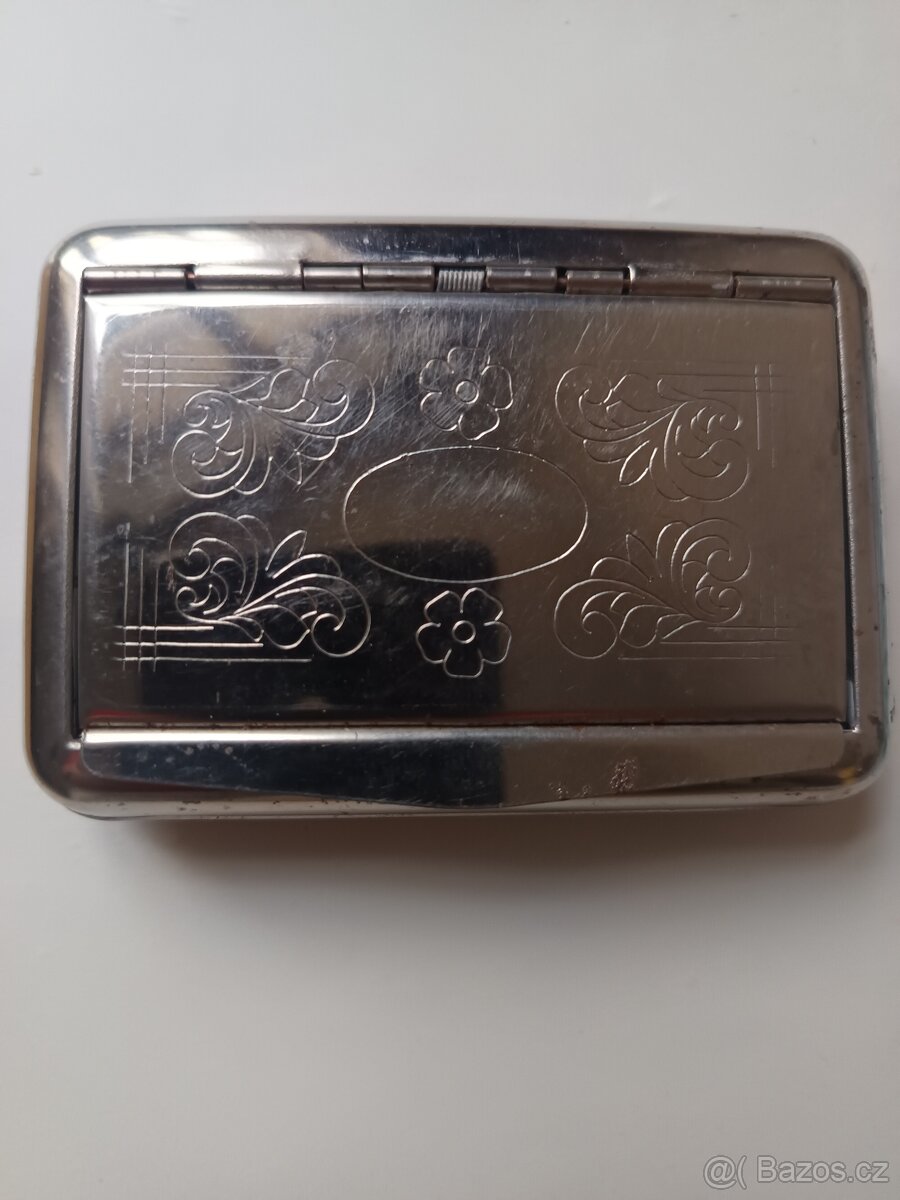 Tabatěrka s pouzdrem na papírky , pochromovaná