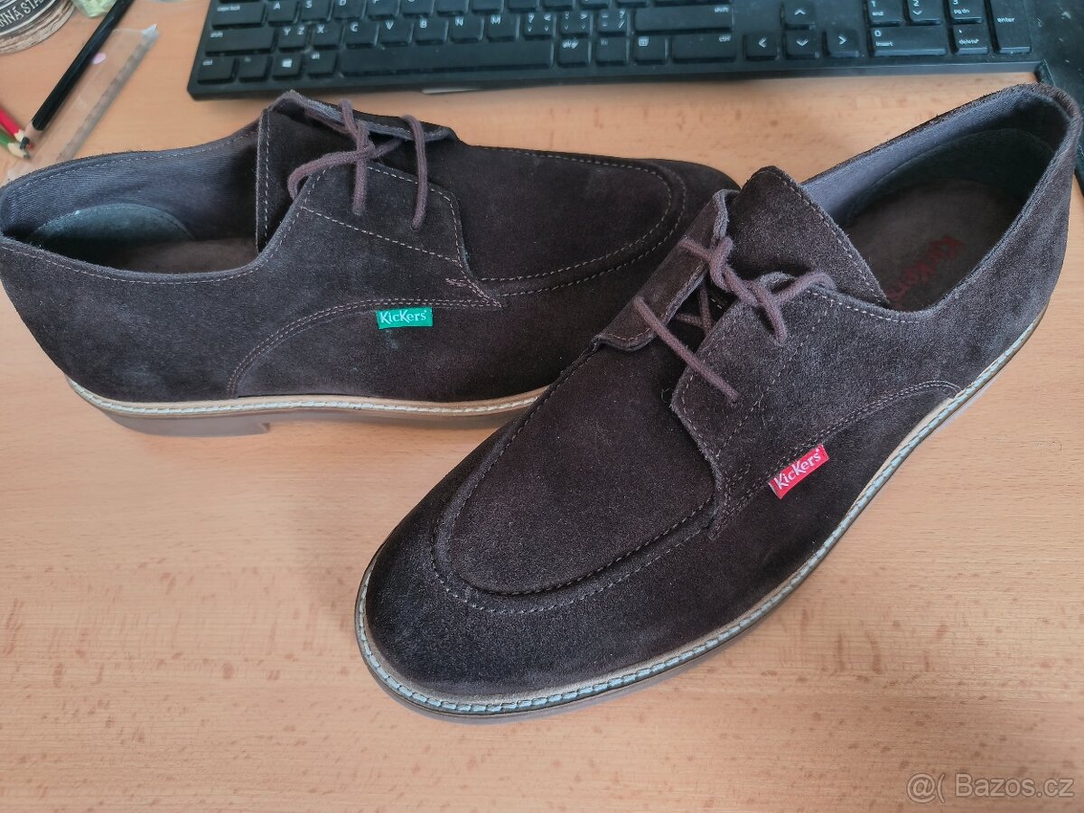 Kožené semišové polobotky Kickers