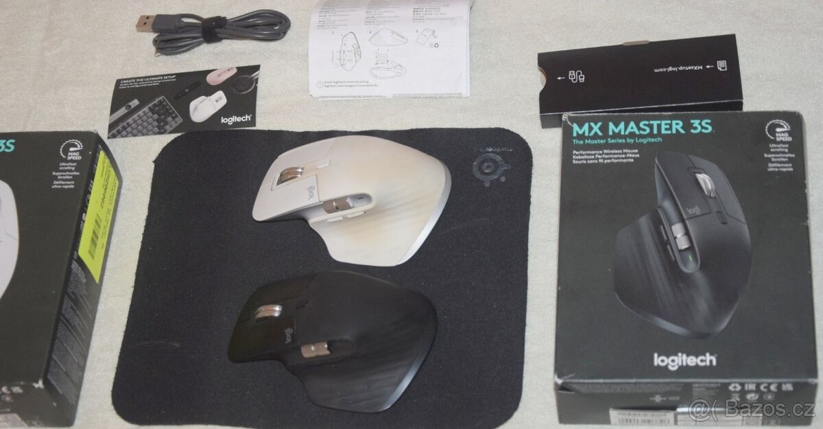 Bezdrátová myš Logitech MX Master 3,3S 2 kusy+ USB přijímače