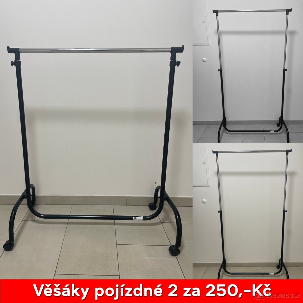 Prodám 2× pojízdný stojan na oblečení (JYSK)