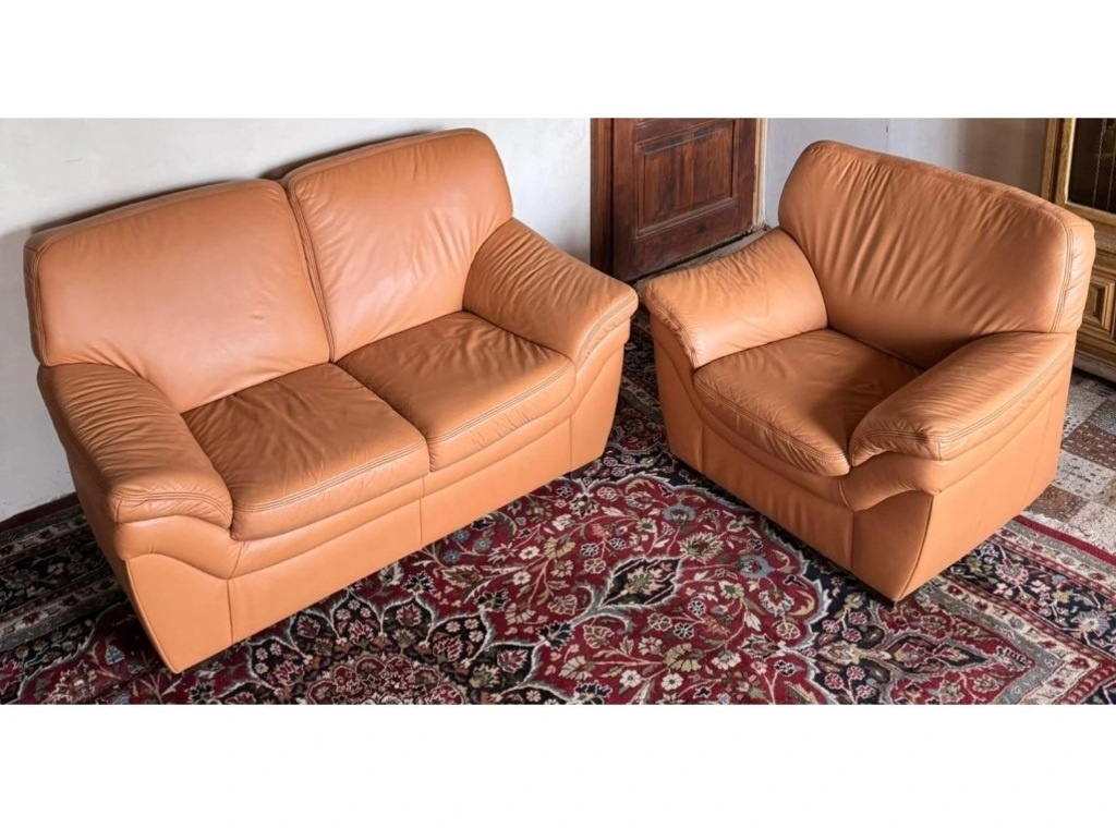 Kožená sedací souprava 2+1, 3202