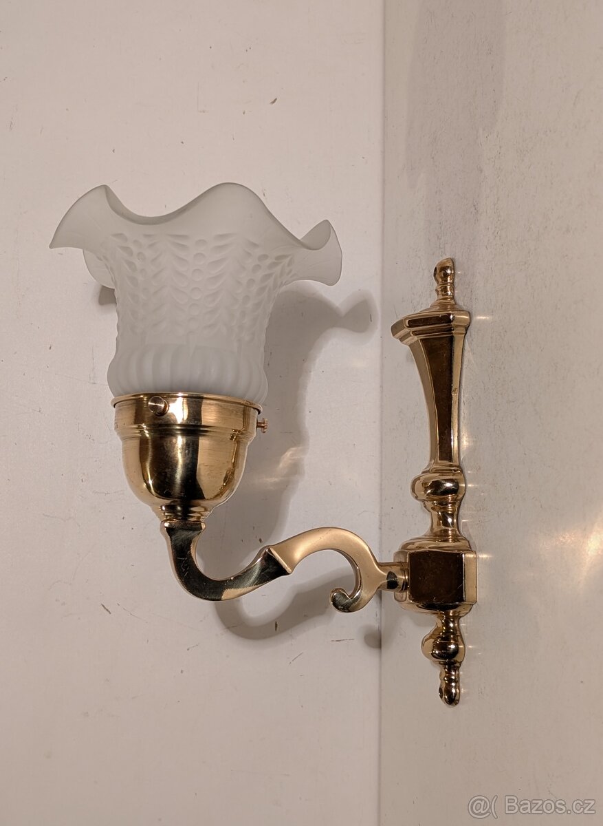 mosazná lampa lampička stínidlo zvoneček, až 2ks