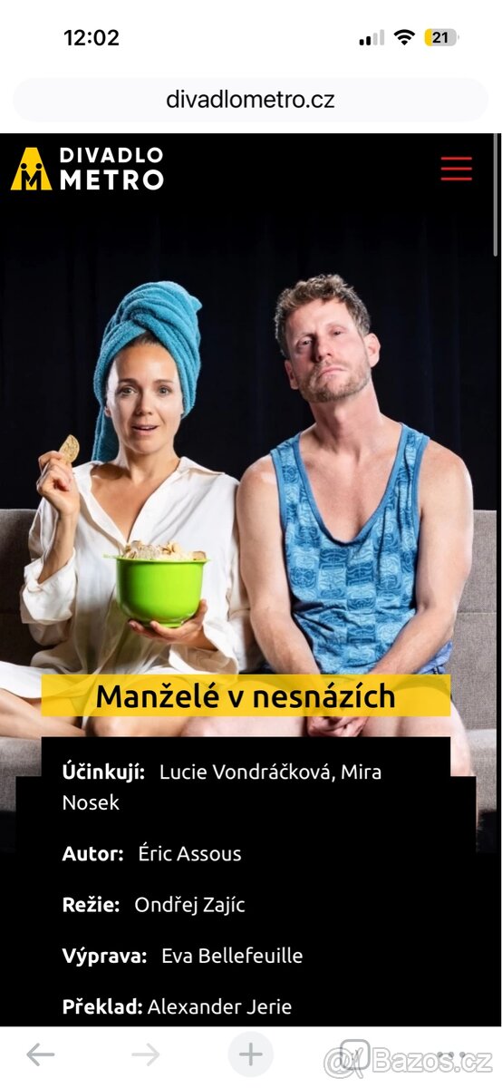 1.řada - 26.2. Manželé v nesnázích - divadlo Metro