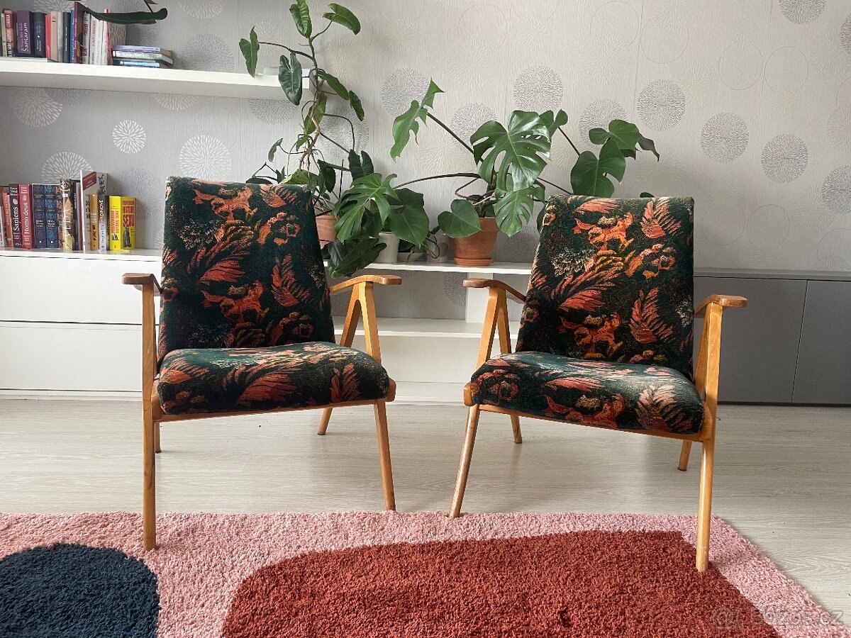 Retro křesílka a la 60. leta / styl Ton Šmídek