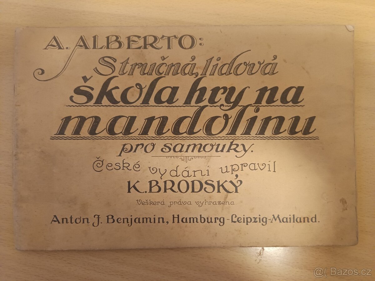 Retro publikace škola hry na mandolínu