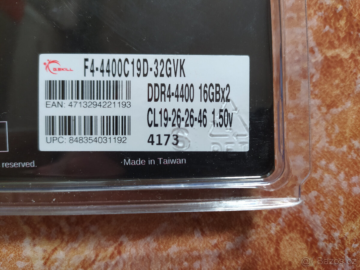 G.Skill Ripjaws V Black 32GB (2x16GB) 4400MHz NOVÉ, ZABALENÉ