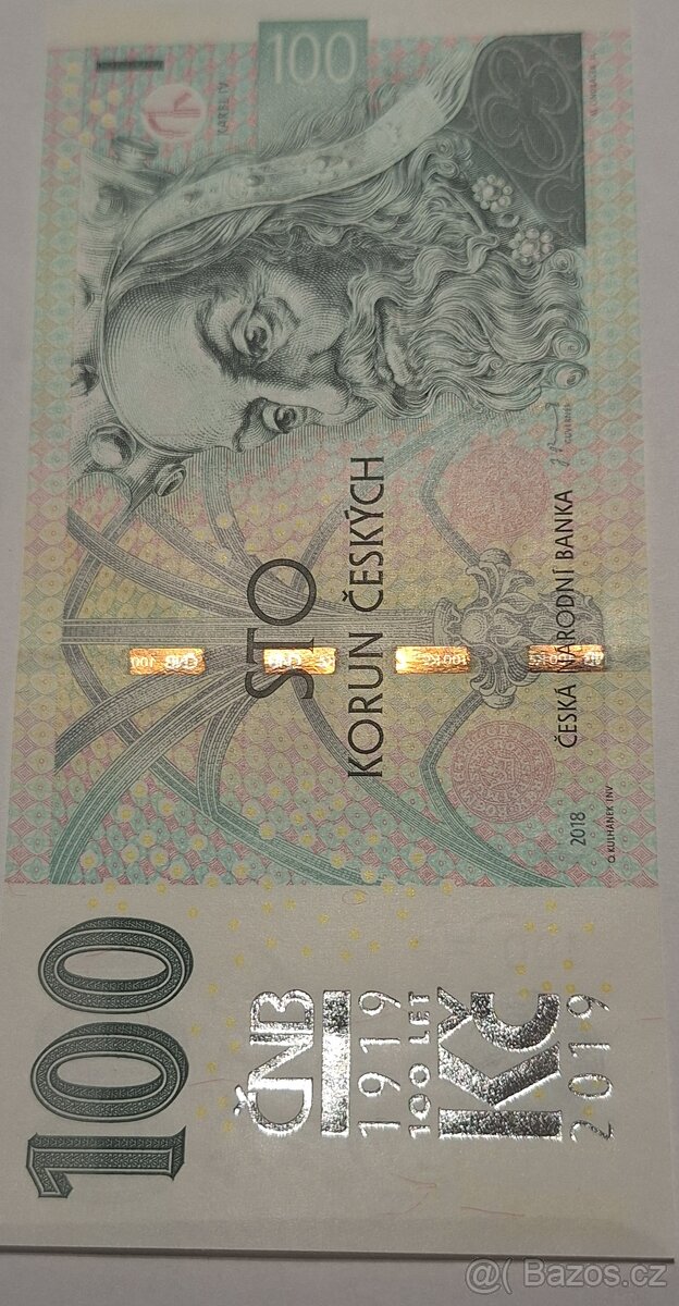 100 KČ S PŘÍTISKEM ČNB IDEÁLNÍ INVESTICE