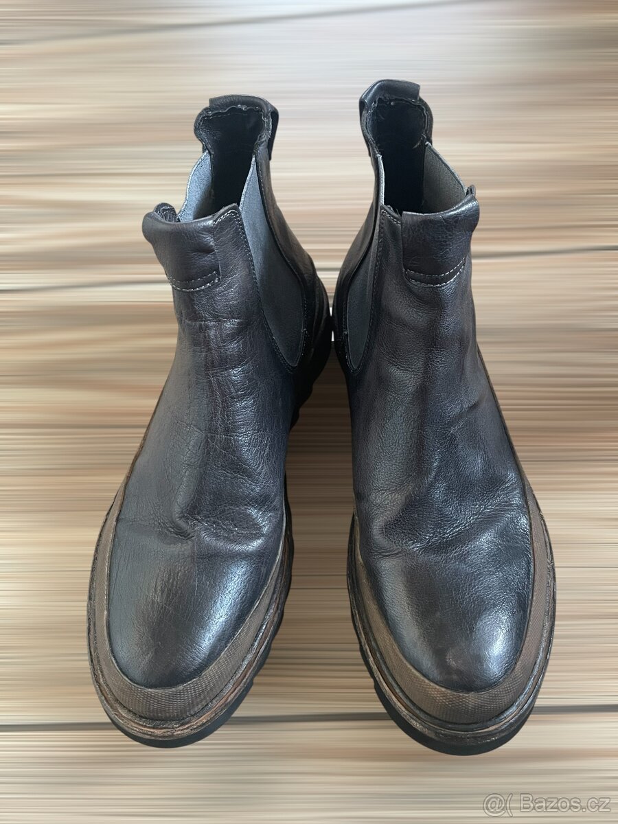 Pánské kožené kotníkové boty, polokozačky