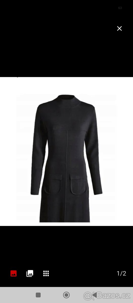 Dámské šaty úplet pletené černé vel. S-M