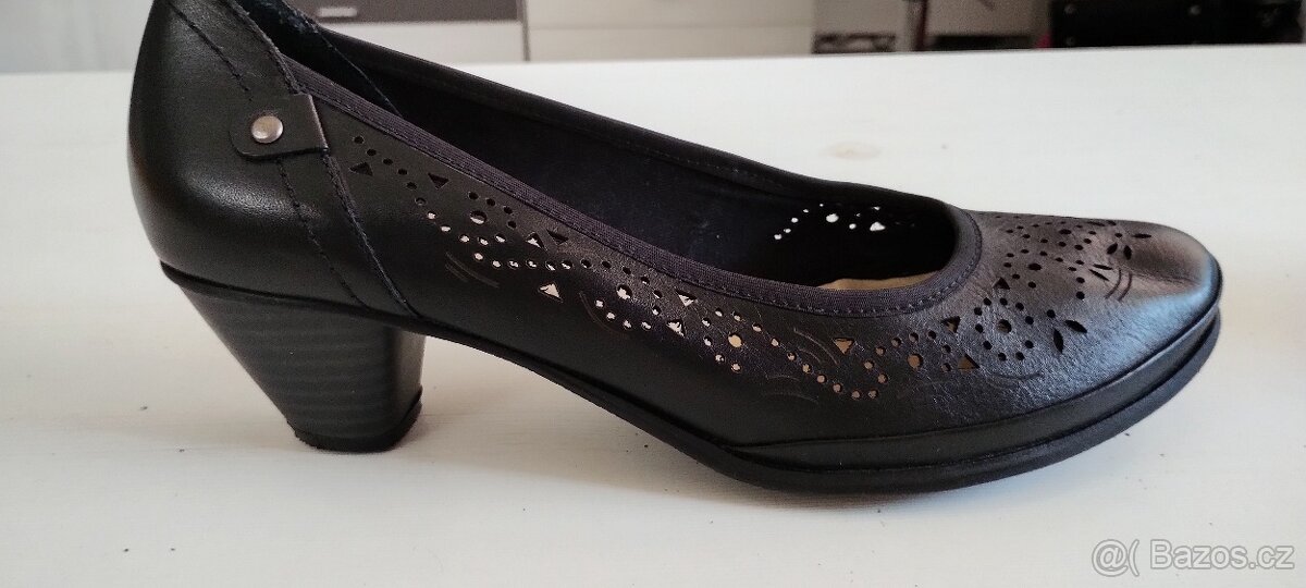 Černé lodičky BAŤA, vel. 41, PRAVÁ KŮŽE