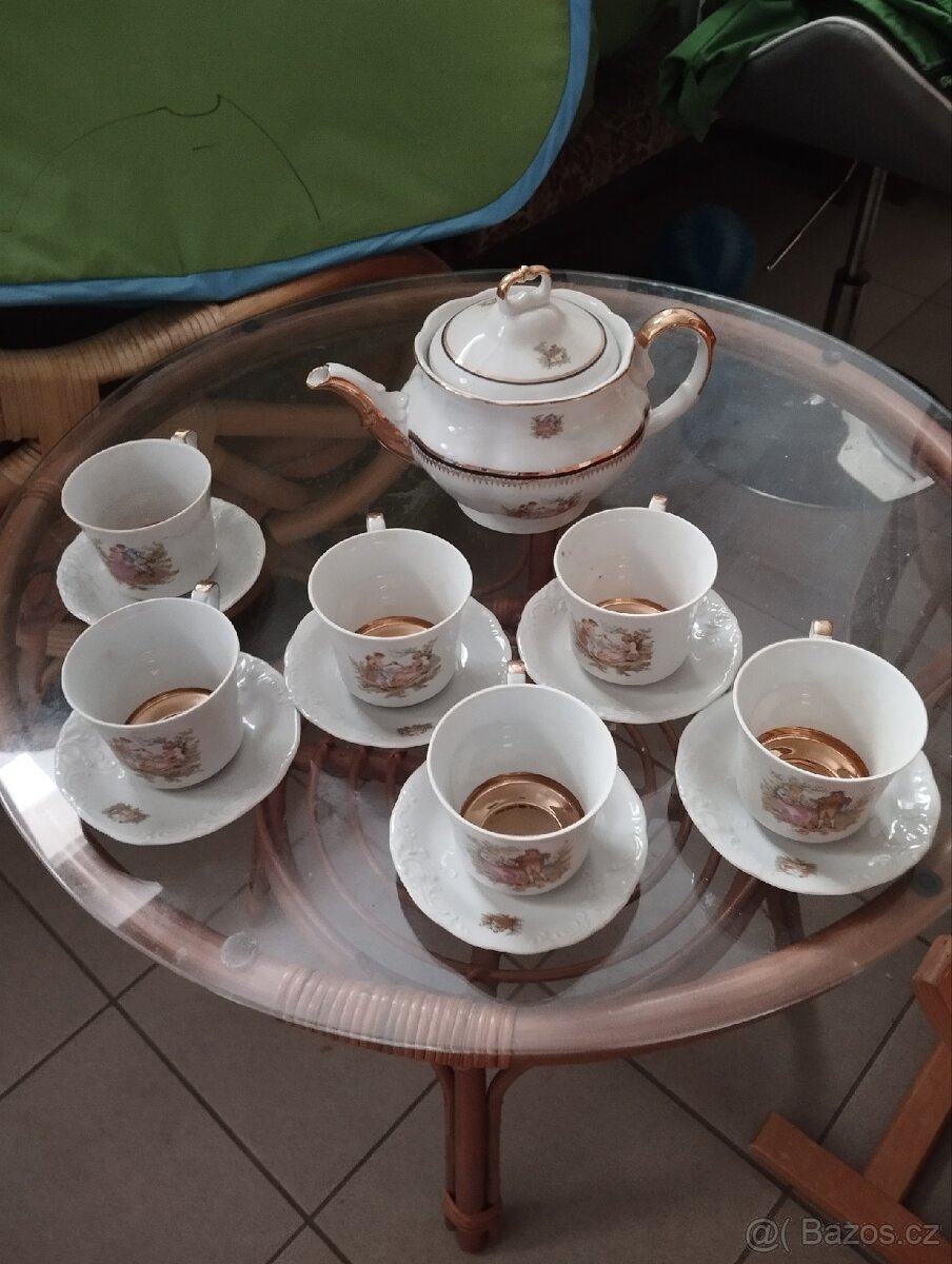 Krásný starožitný kávový servis unikátní