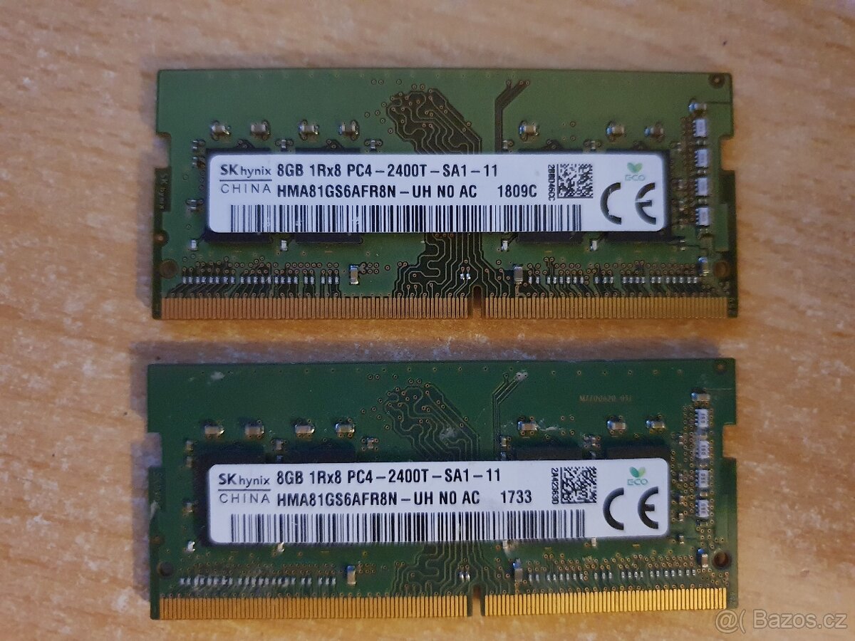 2x 8 gb ddr4 2400mhz do Notebooku (MemTest86 ok )