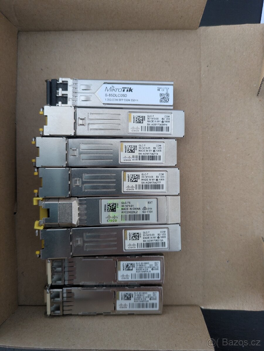SFP moduly Cisco, Mikrotik GLC-T, GLC-SX-MMD