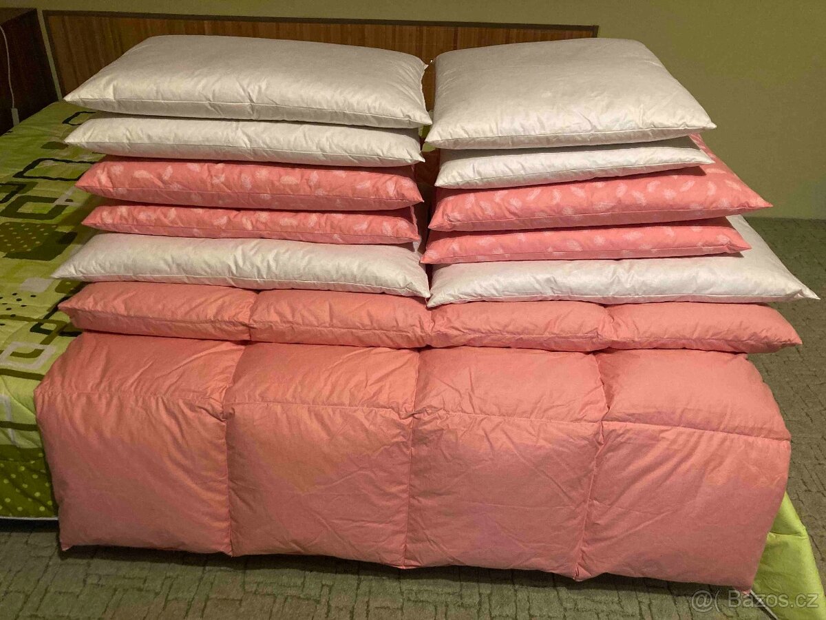 Nové polštáře a deky z draného peří