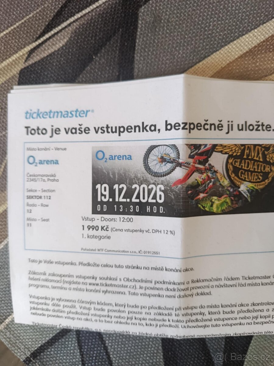 Dvě vstupenky na FMX Gladiator Games