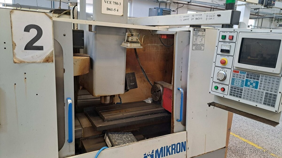 Obráběcí centrum Haas VCE 750 - včetně 4-té osy