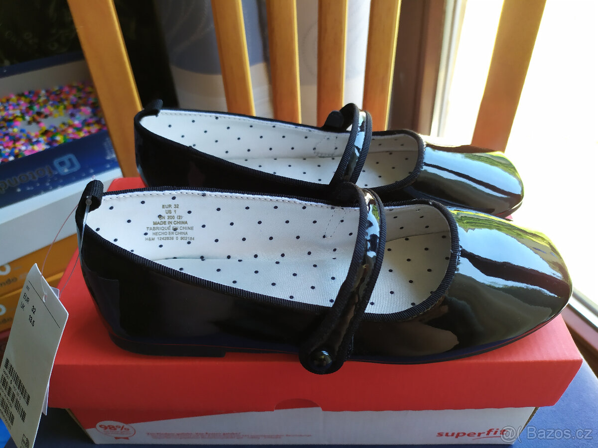 Nové lakované balerínky, H&M, vel. 32