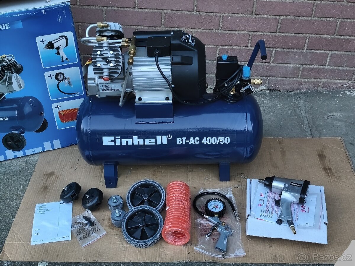 Prodám NEPOUŽITÝ 2-pístový kompresor Einhell BT-AC 400/50 +p