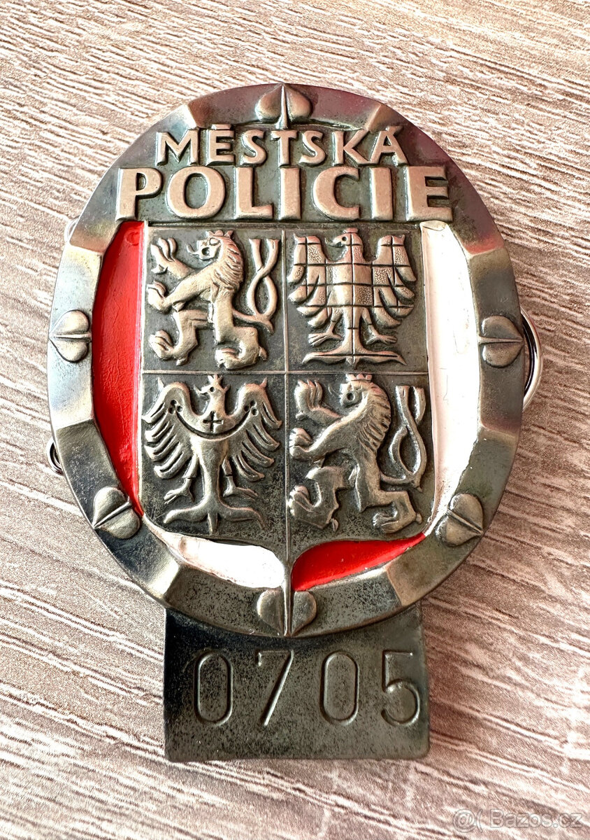 odznak placka městské policie nošený