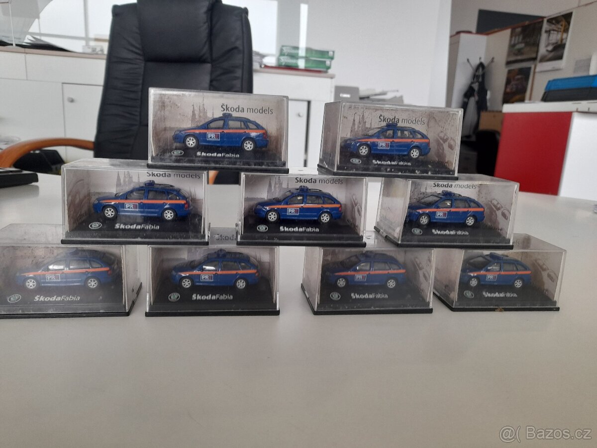 modely Škoda Fabia Combi 1:72, Abrex, celkem 8 ks
