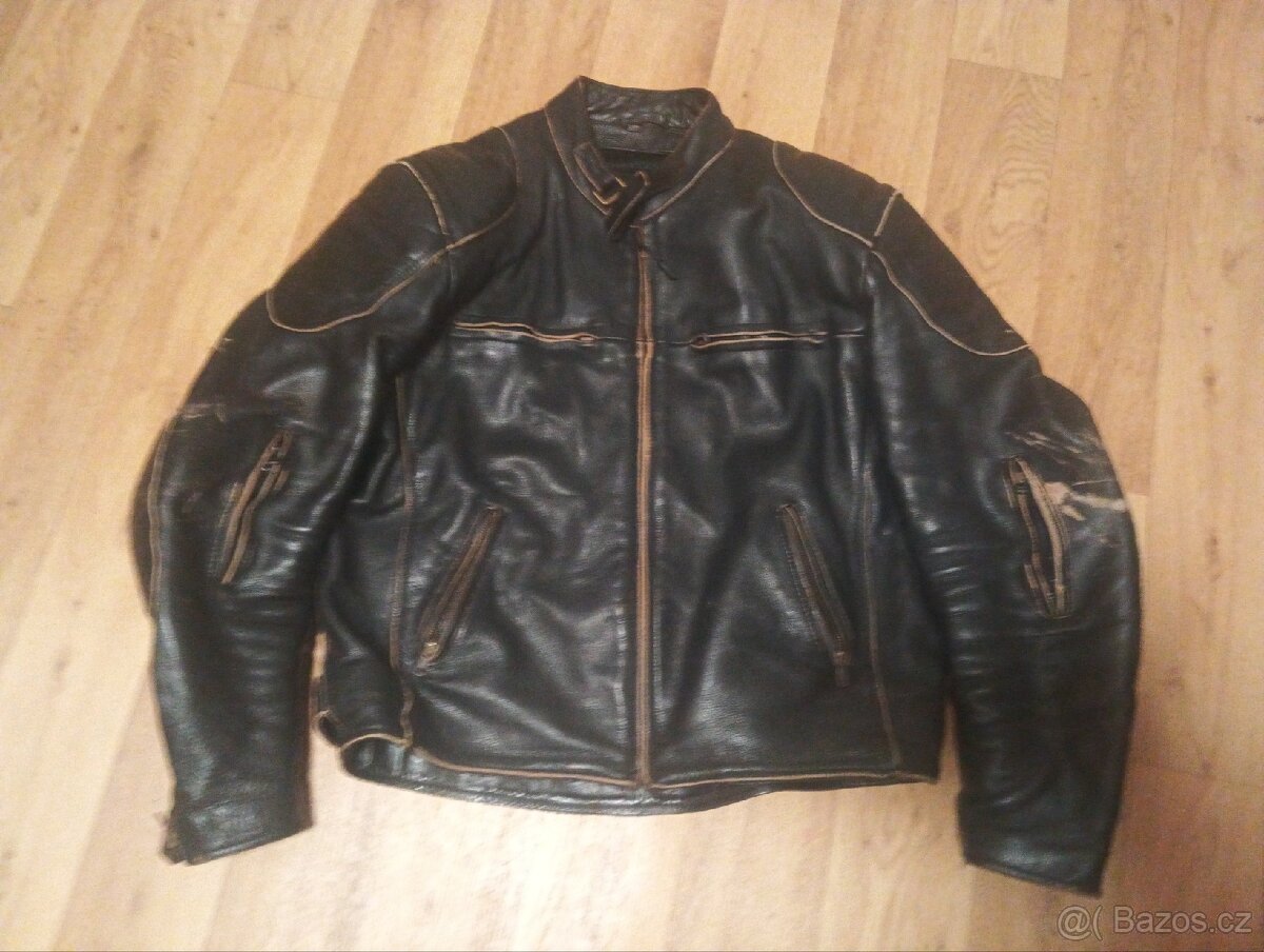 Kožená motorkářská bunda XXL