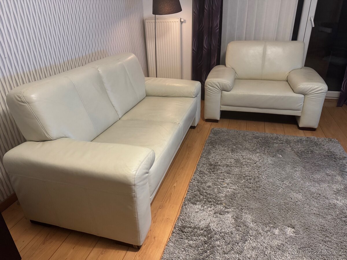 Kožená sedačka a křeslo