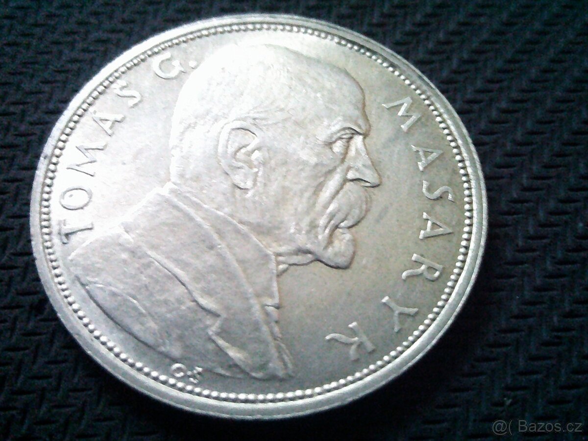 Stříbrný mince 10 Kčs T.G. Masaryk