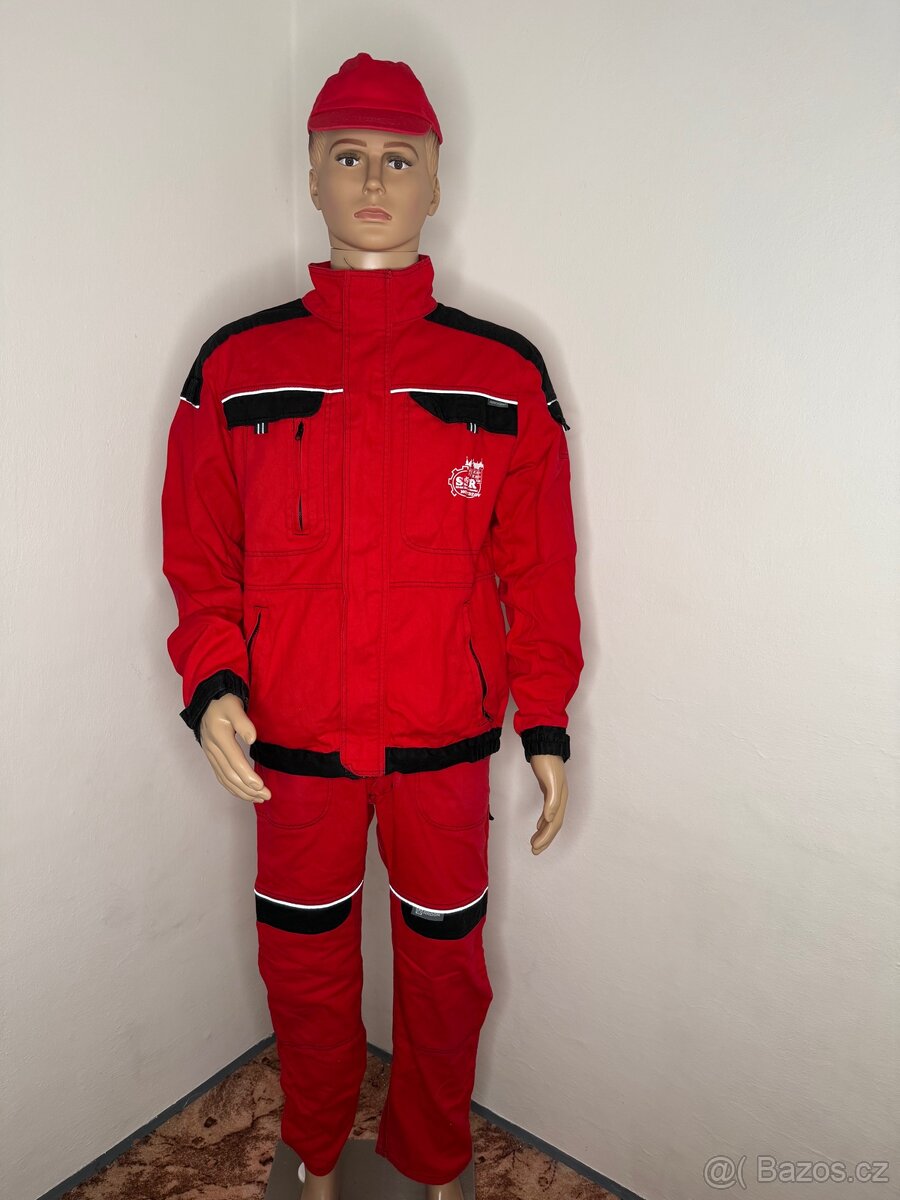 Pracovní oděv ARDON červený bunda kalhoty kšiltovka