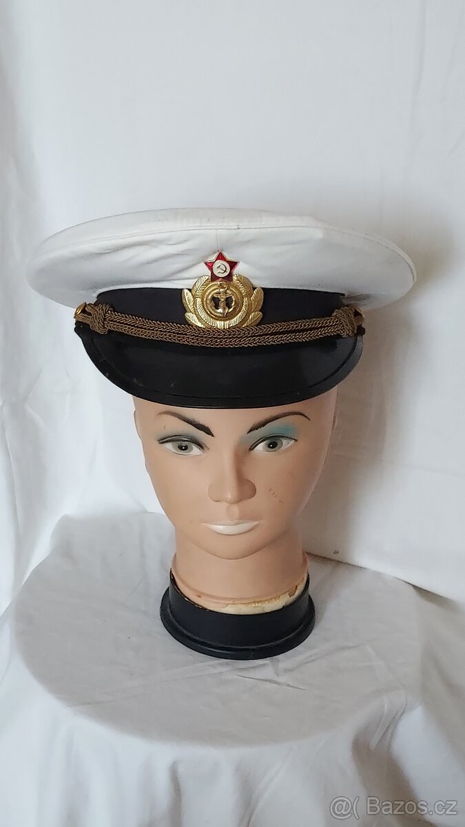 Čepice. Brigadýrka. Uniforma. Námořník Důstojník. SSSR. Rus