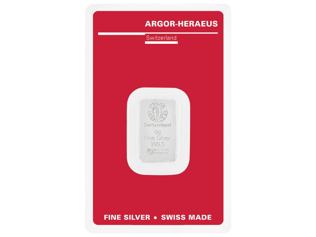 Argor Heraeus stříbrný slitek 5g, 10g, 20g koupím