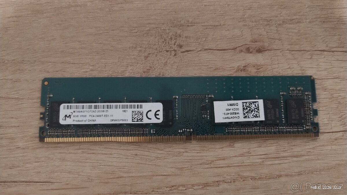 Micron DDR4 UDIMM 8GB 2400 Mhz ECC