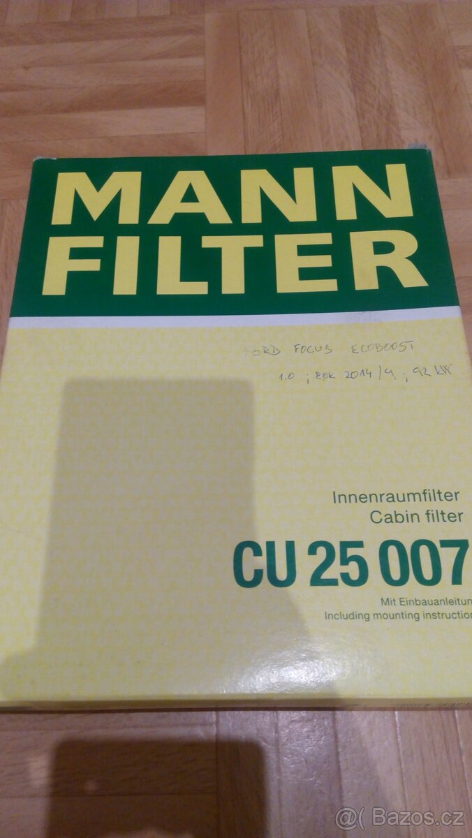 Kabinový filtr Mann Filter na Ford F9cus