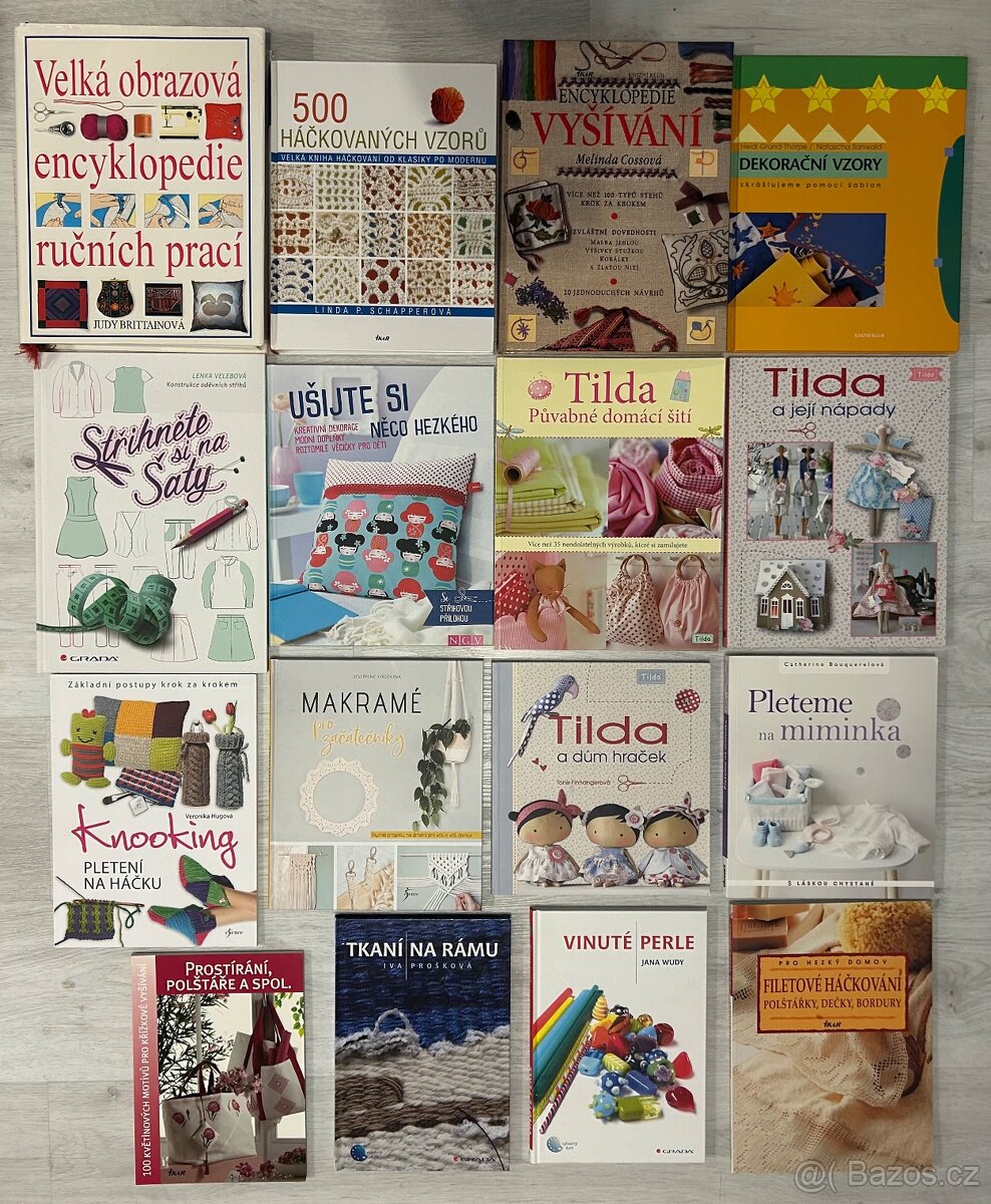 Prodám mix knih - ruční práce, šití, háčkování, dřevo,…: