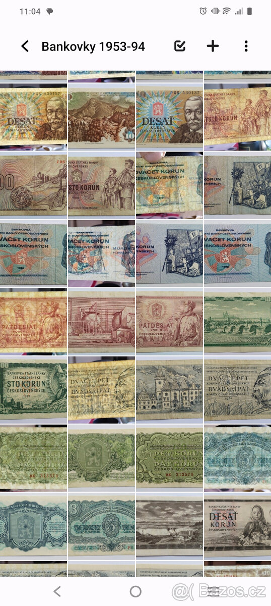 Sbírka 36ks bankovek Československo