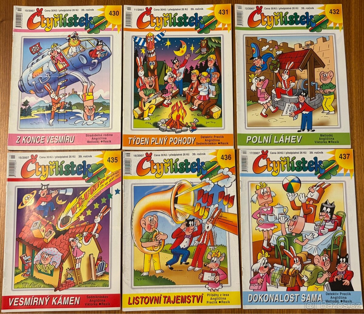 Čtyřlístek, 6ks, č 430 až 437 (2007)