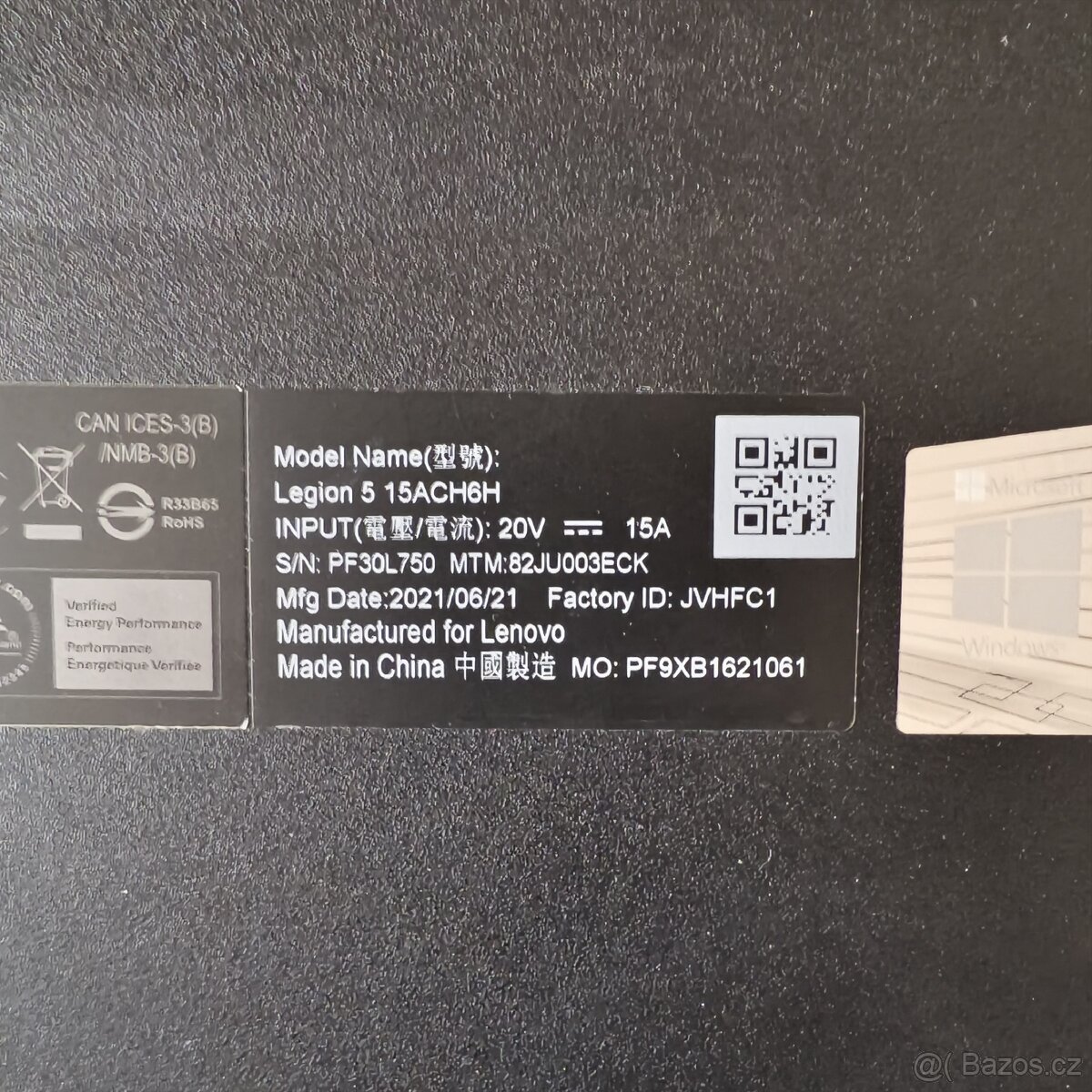 Herní notebook Lenovo Legion ryzen 5600h/RTX 3060/1TB SSD