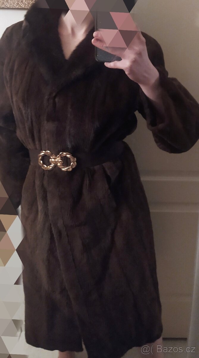 Pravý norkový kožich (vel. M-L)