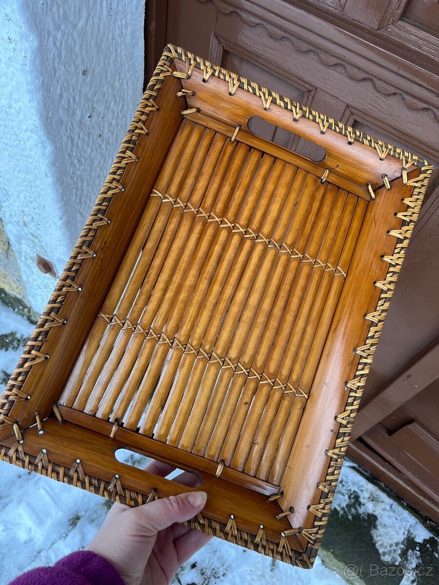 Čajový bambusový tác