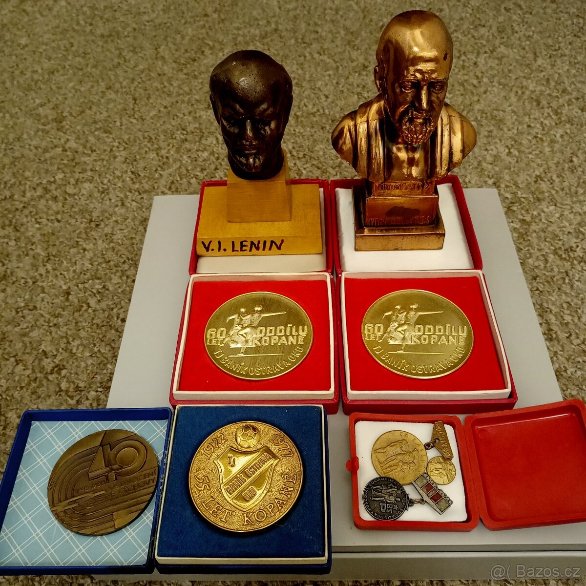 Sběratelské medaile Baník Ostrava + busty