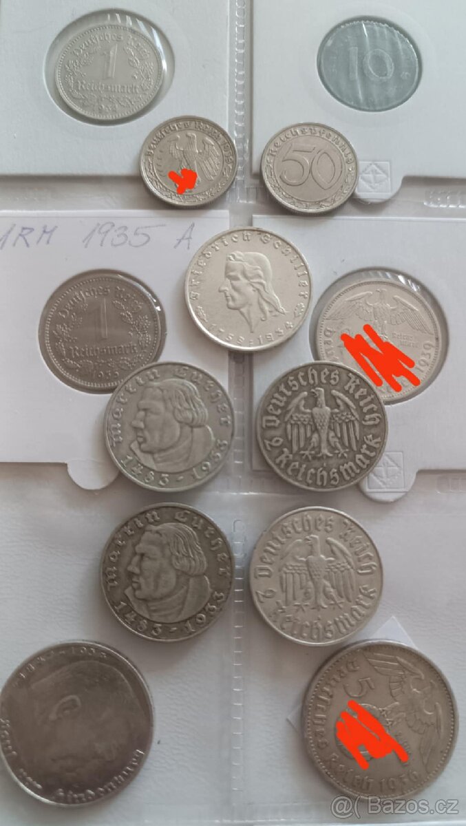 Mince 3. ríše marky, SŠ