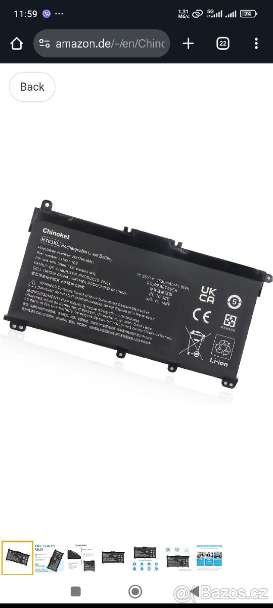 baterie HP HT03XL nová HP 240/245/250 g7