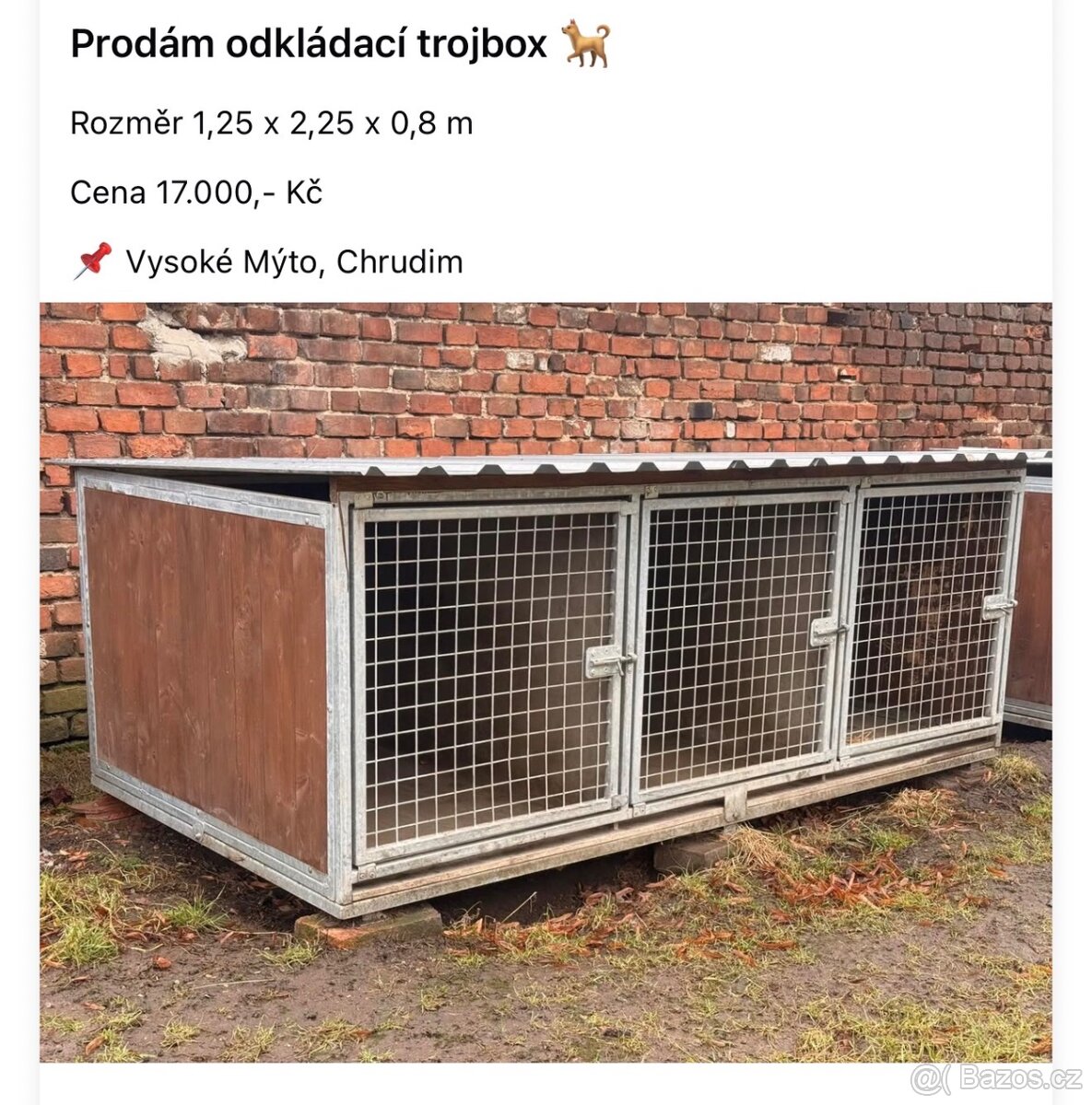 Prodám odkládácí trojbox pro psa - box, kotec