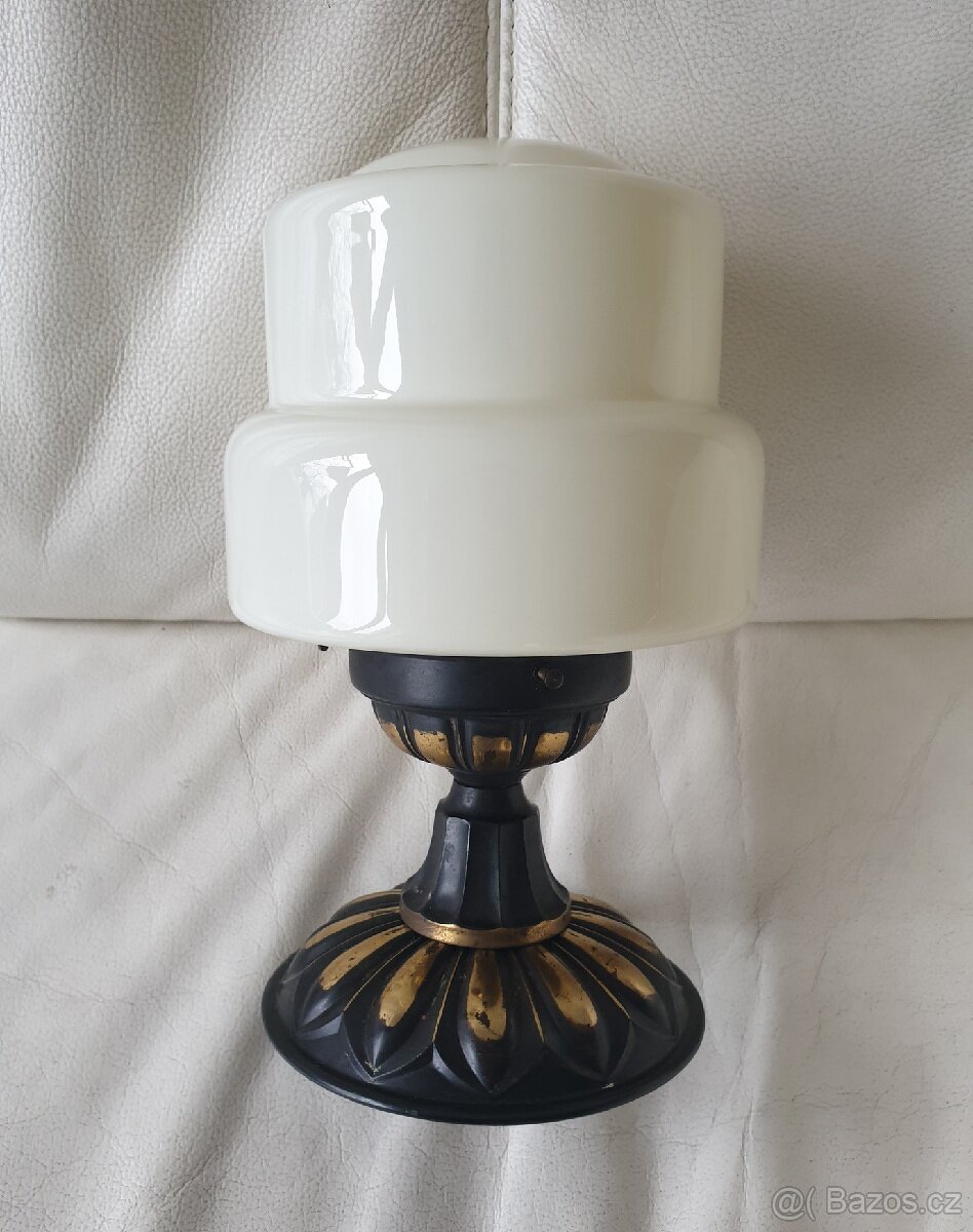 Starožitná stropnice art deco béžové stínítko