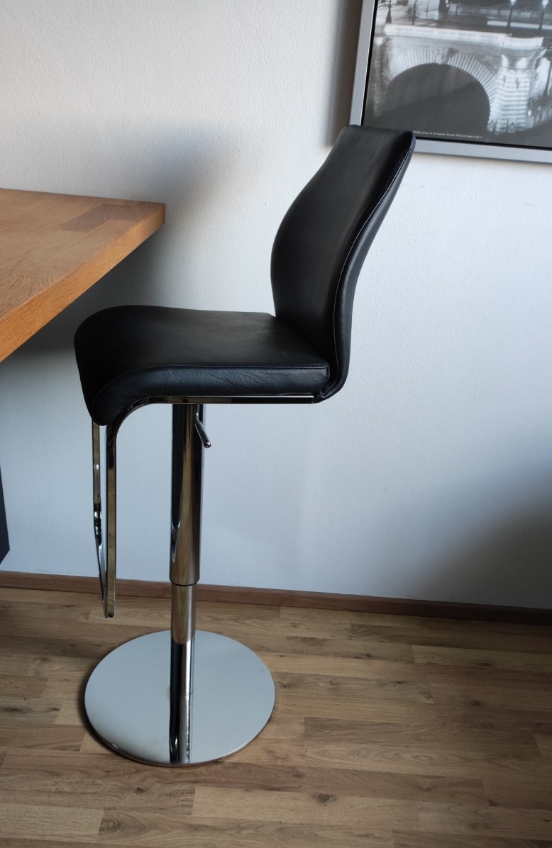 barová židle chrom/kůže - nepoškozené