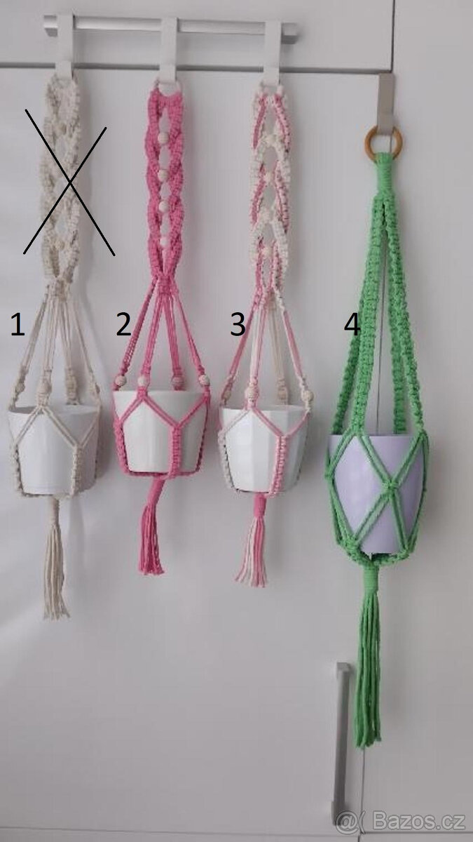 DEKORACE PRO KVĚTINÁČE - MAKRAMÉ- SLEVA