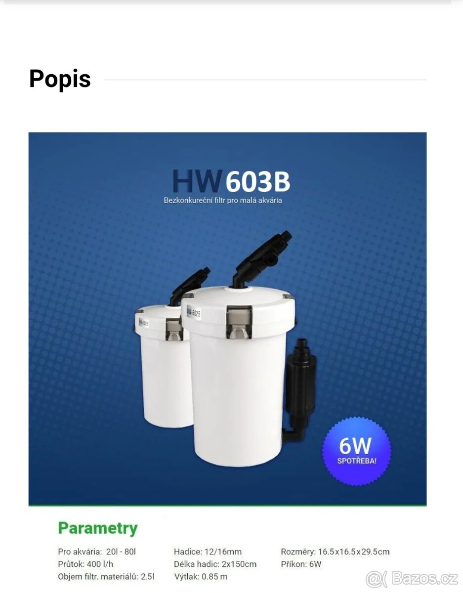 Vnější filtr sunsun hw-603b