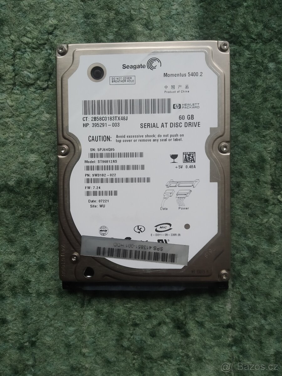 Prodám hdd Seagate Momentus ST96812AS SATA