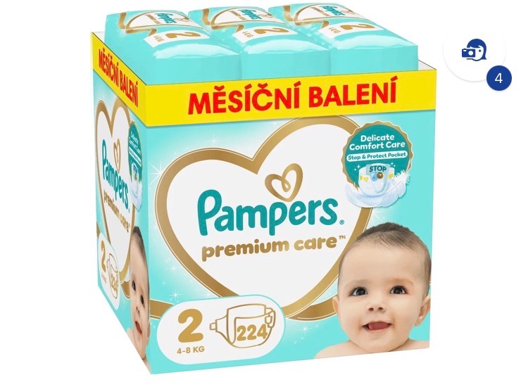 Plenky Pampers premium care