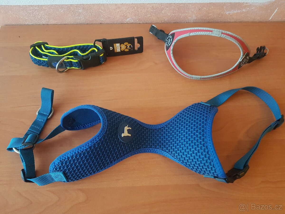 Postroje TRE PONTI reflexní,Active Dog Mellow a obojek pro p