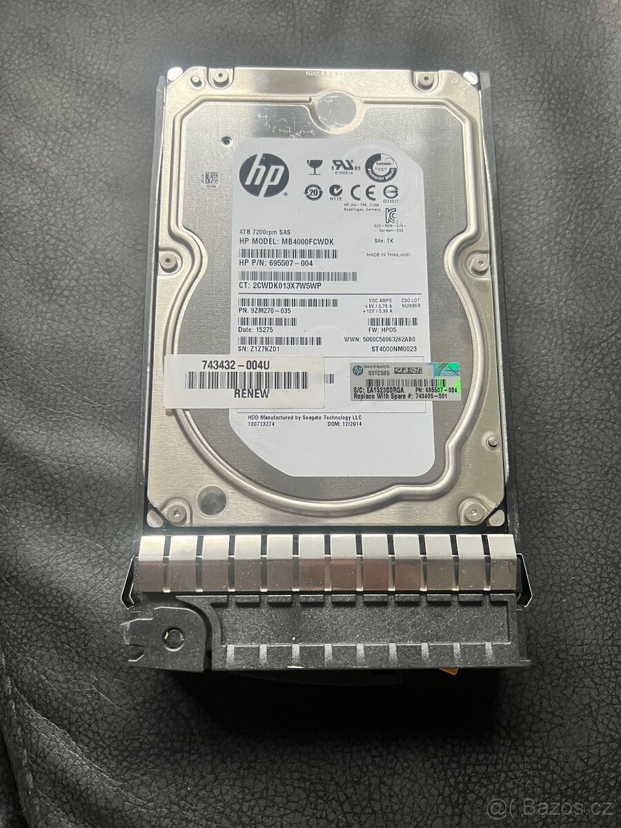 Serverové disky MB4000FCWDK (nové) SAS 4TB Hdd